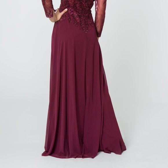 Lace Bodice V-Neck A-Line Prom Dress GSGL2825 - Picture 7 of 9